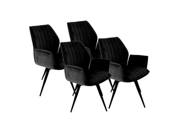 4 Chaises tournante Id. Percy noir