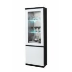 Vitrine A.F ROMA Noir/Blanc - 1 Porte