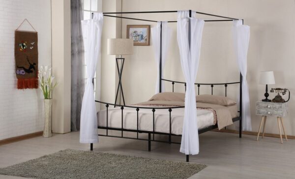 Lit 140 Baldaquin Amore Noir ou blanc