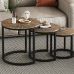 Table Basse R.  Alicia Set de 3 soleils d'or