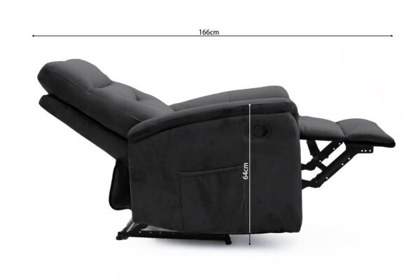Fauteuil Relax BREDA 45104 relevable Manuellement Noir / Gris / beige – Image 5