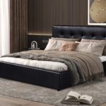 Lit Double + Coffre Rangement R. 895262 Noir - 160cm